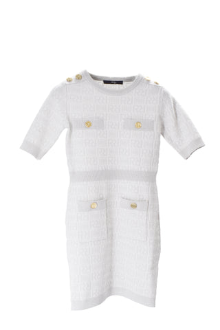 VENERINA short half-sleeved dress with pockets plus flaps plus buttons with All Over Lurex logo