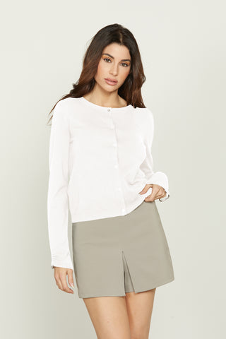 ATALANTA long sleeve cardigan with opening and rhinestone application