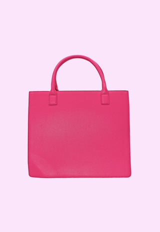 borsa SQUARE 2 manici più zip con intreccio più impunture logo ecopelle