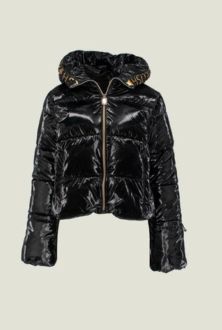 Piumino BRONZISA_STAR corto manica lunga con capp. Più st.logo a rilievo più zip più coulisse