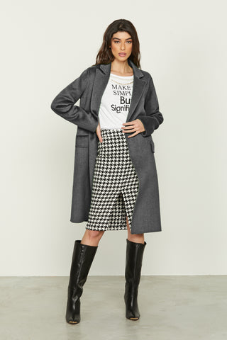 Cappotto CAMILLA lungo manica lunga doppio petto con tasche più patte sfoderato