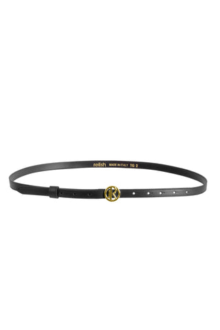 Cintura JONGS Sottile con Fibbia Logo Ecopelle