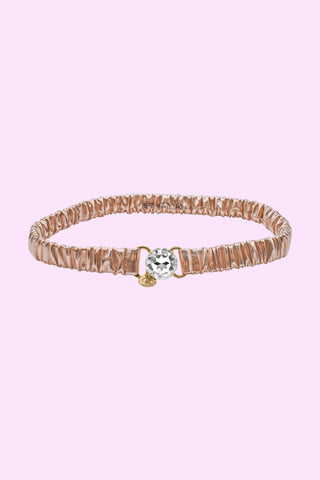 MUSCIDA_LAMI narrow belt with curls and round eco-leather cabochon