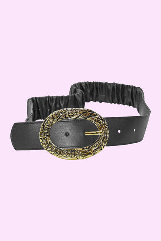 cintura SHANNA con arricci più fibbia ovale serpente ecopelle