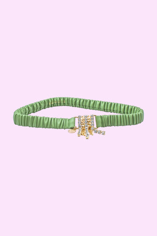 WRANGLER belt with curls plus buckle with chains plus rhinestones in laminated eco-leather