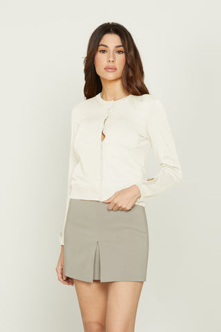 GALATEA long sleeve cardigan with opening plus rhinestones