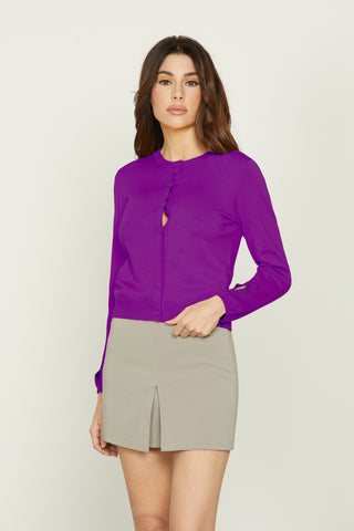 GALATEA long sleeve cardigan with opening plus rhinestones