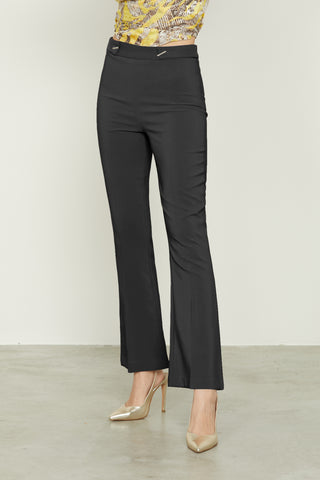 GONZALES high-waisted trousers with welt pockets and martingale