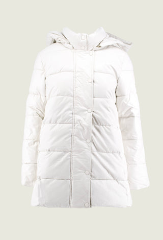 Piumino KUNIKO lungo manica lunga con capp.stacc. Più coulisse più zip più b.snap ecopelle