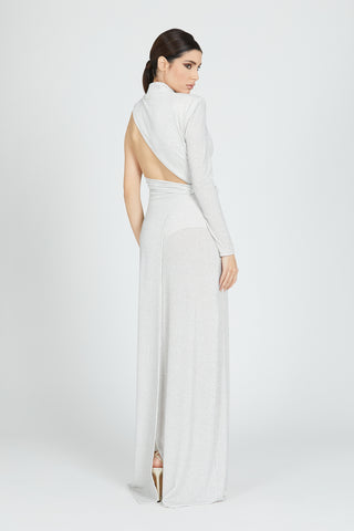 Abito TAGH colletto più bottoni apert.fianco glitter puntinato lurex