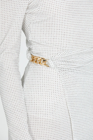 Abito TAGH colletto più bottoni apert.fianco glitter puntinato lurex