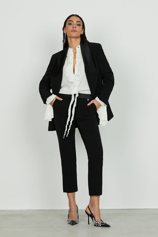 Camicia FALESIA manica lunga volant con rouches