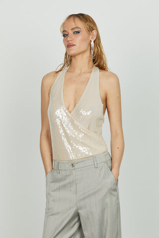 Body BELEN incrociato full paillettes