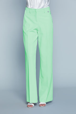 Pantalone ARMANDO_A Vita Alta Palazzo con Passanti Inserti Raso