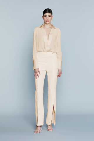 Pantalone PIETRES Vita Alta con Spacchi Dav.Zip Retro