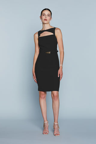 Abito CONFINE S/M Tubino Apert.Scollo Davanti più Cintura Fibbia