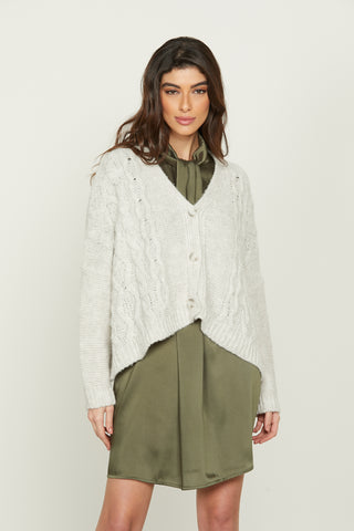 NANGATU long sleeve braided cardigan