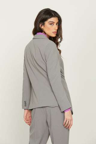 Giacca CHO_OYU manica lunga collo sciallato 1 bottone con pieghe asimmetrica