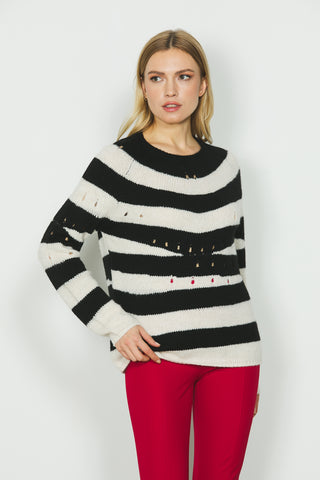 Maglia MILANIA manica lunga con pieghe più rotture righe