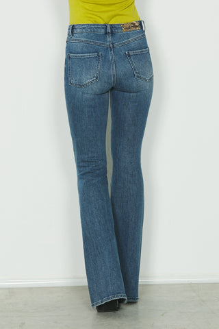 Jeans SCHIFFER_24 vita media 5 ts flaire fit in blue denim