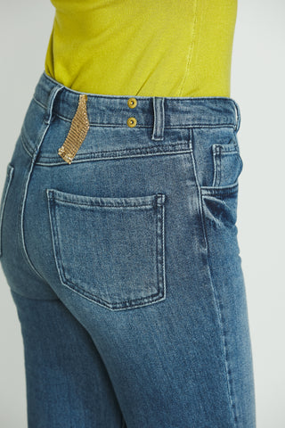 Jeans SCHIFFER_24 vita media 5 ts flaire fit in blue denim