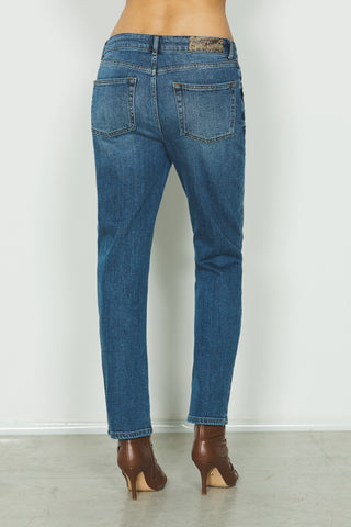 Jeans CINDY_24 vita media 5 ts cigarette fit in blue denim