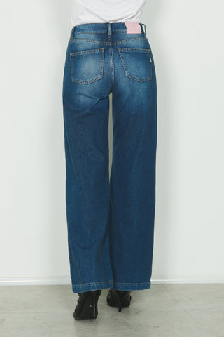 Jeans ELLELONG_23 vita media 5 ts straight fit in blue denim