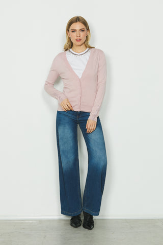 Jeans ELLELONG_23 vita media 5 ts straight fit in blue denim