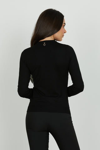 Maglia ISOTTA manica lunga girocollo con catena più foulard