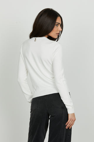 Cardigan BICE manica lunga con snap più catena con foulard