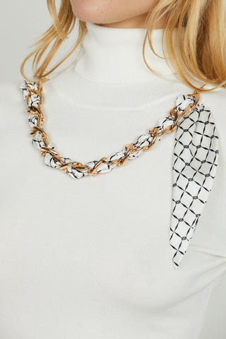 Maglia GOIANA manica lunga collo alto con catena più foulard logo