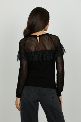 Maglia LECITA manica lunga con inserti rete più pizzo