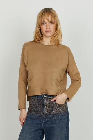 Maglia CURITIBA manica lunga con tasche più spacchetti fondo asimmetrico