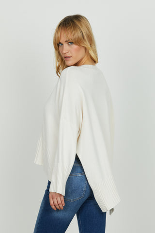 Maglia VOSIS scollo a v manica lunga con spacchi laterali asimmetrica