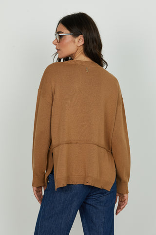 Maglia MAYAS manica lunga con strass più rotture