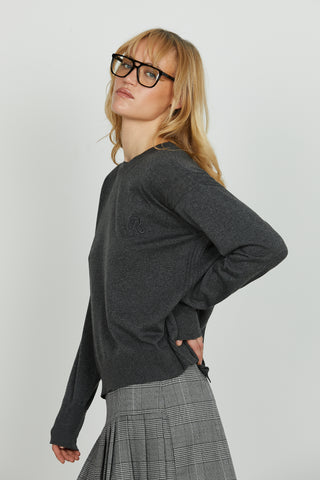 Maglia LEUCADE manica lunga girocollo con ricamo logo