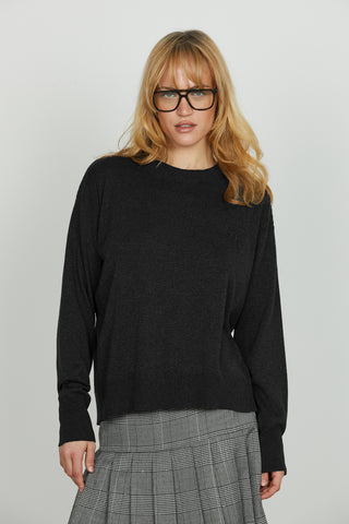 Maglia LEUCADE manica lunga girocollo con ricamo logo