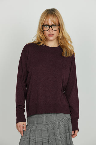 Maglia LEUCADE manica lunga girocollo con ricamo logo