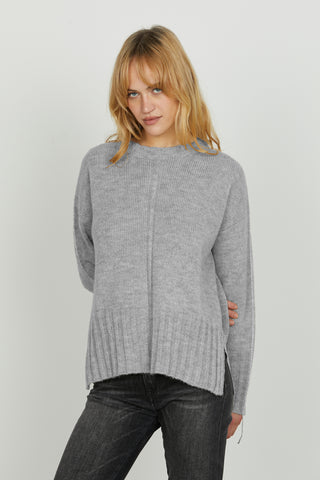 Maglia IDRAZ manica lunga girocollo con spacchi fondo più dettagli lurex