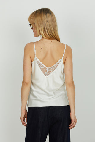 Top EXIGO raso con inserti pizzo