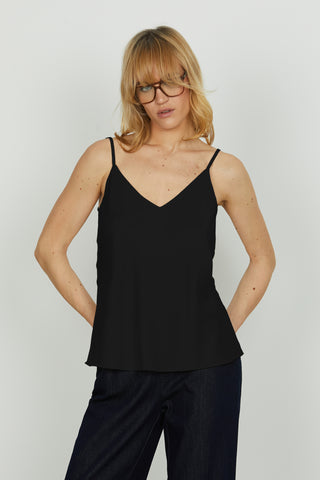 Top EXIGO raso con inserti pizzo