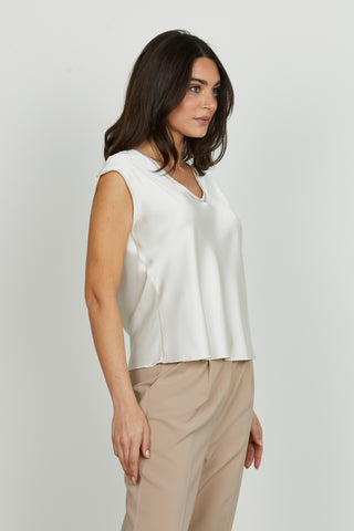 Blusa INQUAM mezza manica aletta scollo v con applicazione strass