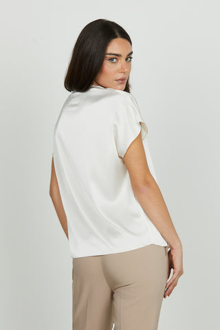 Blusa INIQUII mezza manica aletta scollo v con piega