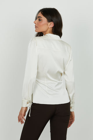 Blusa DUCA manica lunga scollo incrocio più laccetti