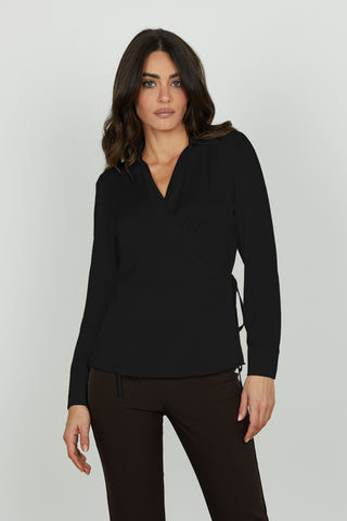 Blusa DUCA manica lunga scollo incrocio più laccetti