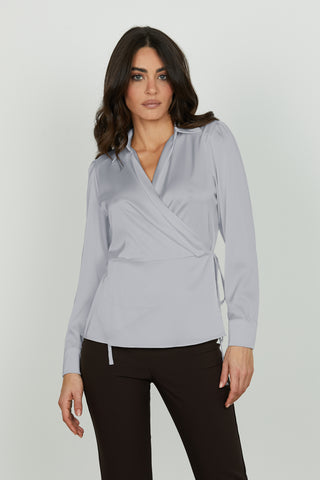 Blusa DUCA manica lunga scollo incrocio più laccetti