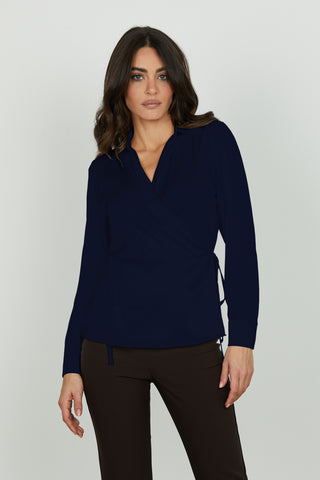 Blusa DUCA manica lunga scollo incrocio più laccetti