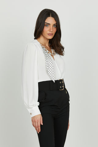 Body BRIDGER manica lunga scollo incrocio con catena foulard