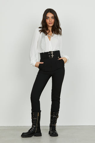 Body BRIDGER manica lunga scollo incrocio con catena foulard