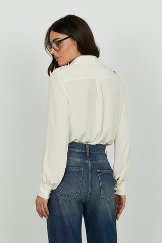 Body FACILIS manica lunga scollo incrocio più tasche più alette